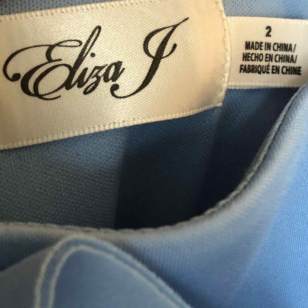 NWT ELIZA J Blue Rose Scuba Gown 2 MSRP $188 - Picture 8 of 8